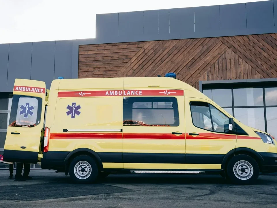 Ambulance fitted with smart glass