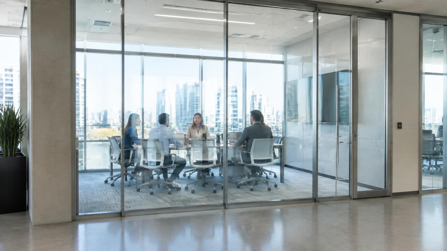 Smart Glass Office Partitions