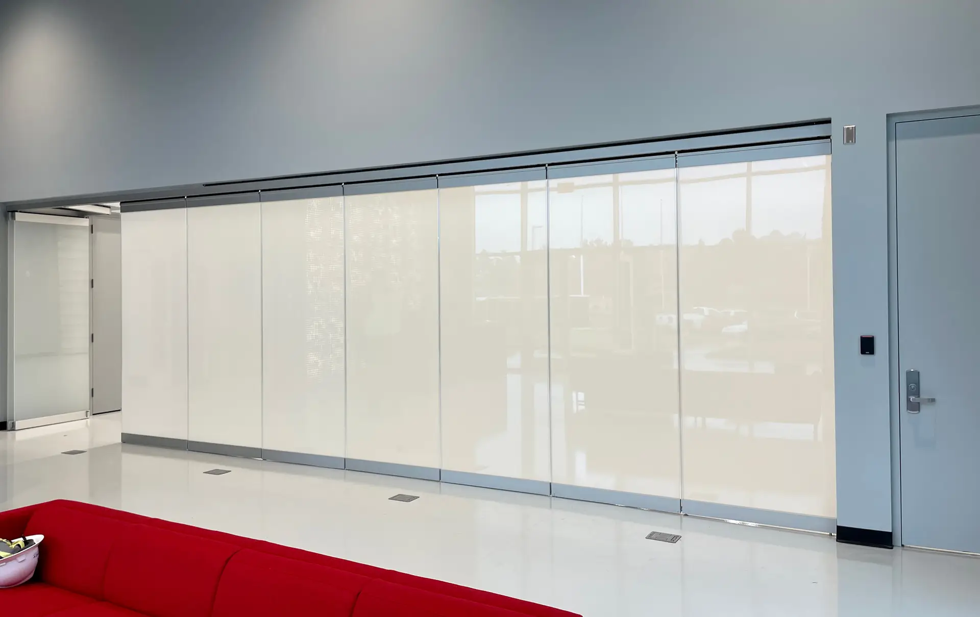 Smart glass NanaWall folding glass wall system